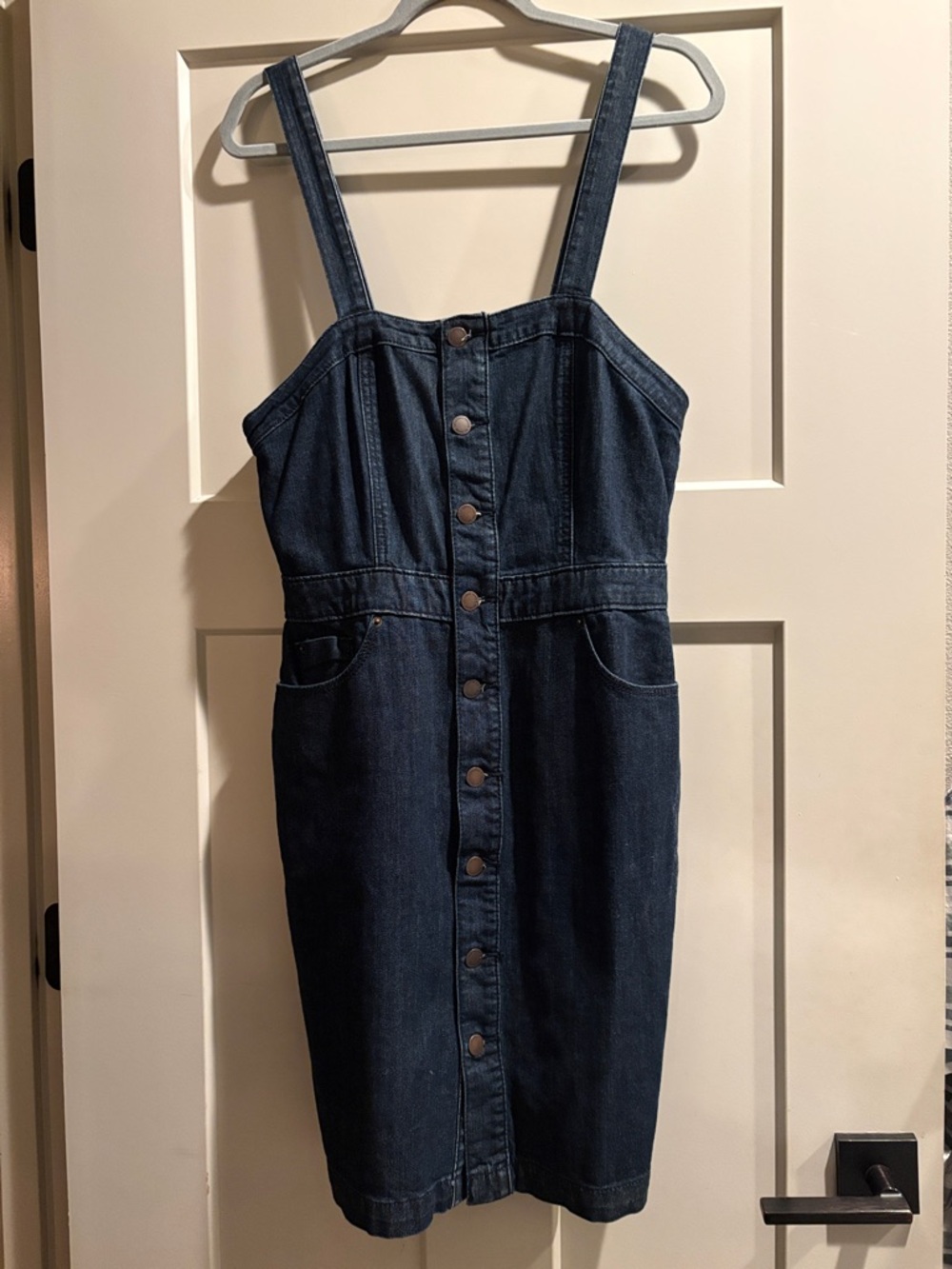 Universal Thread Dark Blue Denim Jumper Dress Size 8 Cowgirl, Rodeo, Americana